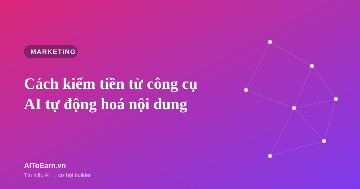 Cách kiếm tiền từ công cụ AI tự động hoá nội dung — pipeline n8n cho builder