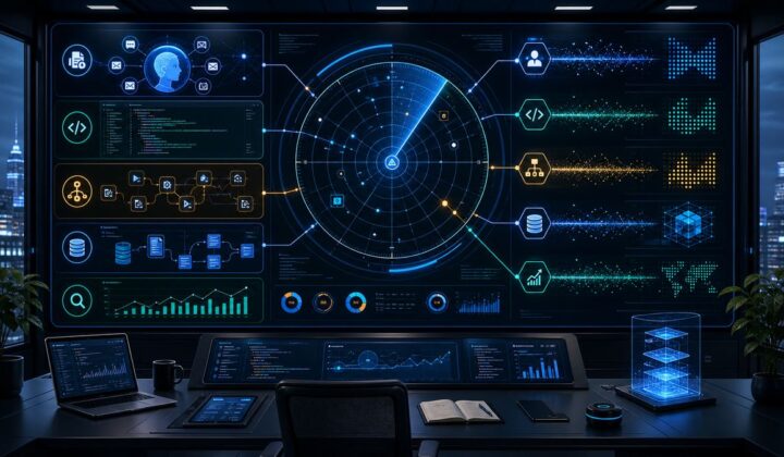 Daily AI opportunity radar showing personal agents, coding terminal, workflow automation, RAG data pipeline and GEO growth signals.