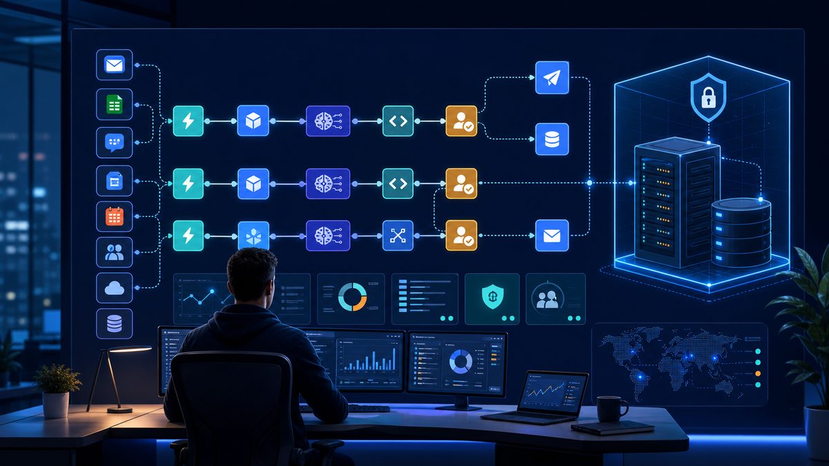 Activepieces knowledge page showing self-hosted workflow automation, AI nodes, approval checkpoints, and data-boundary controls.