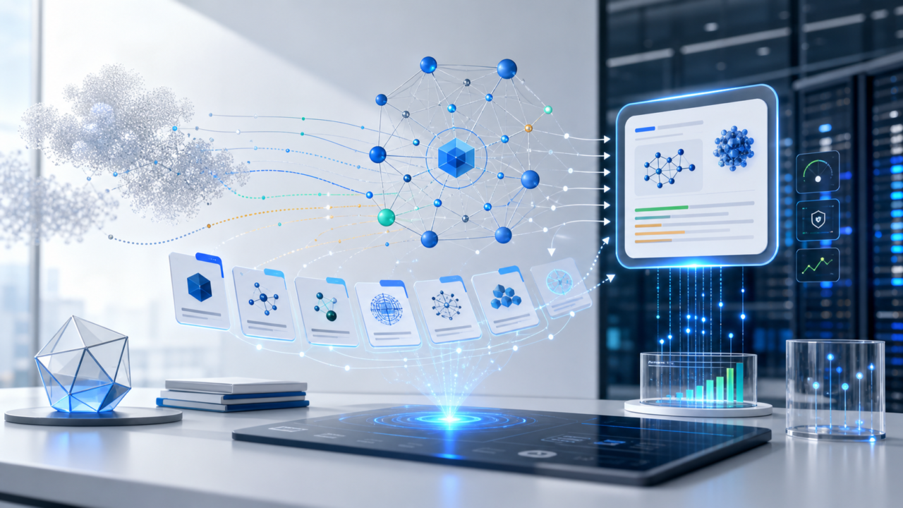 AI search optimization lab mapping queries, entity graphs, citation signals, and answer-engine visibility paths.