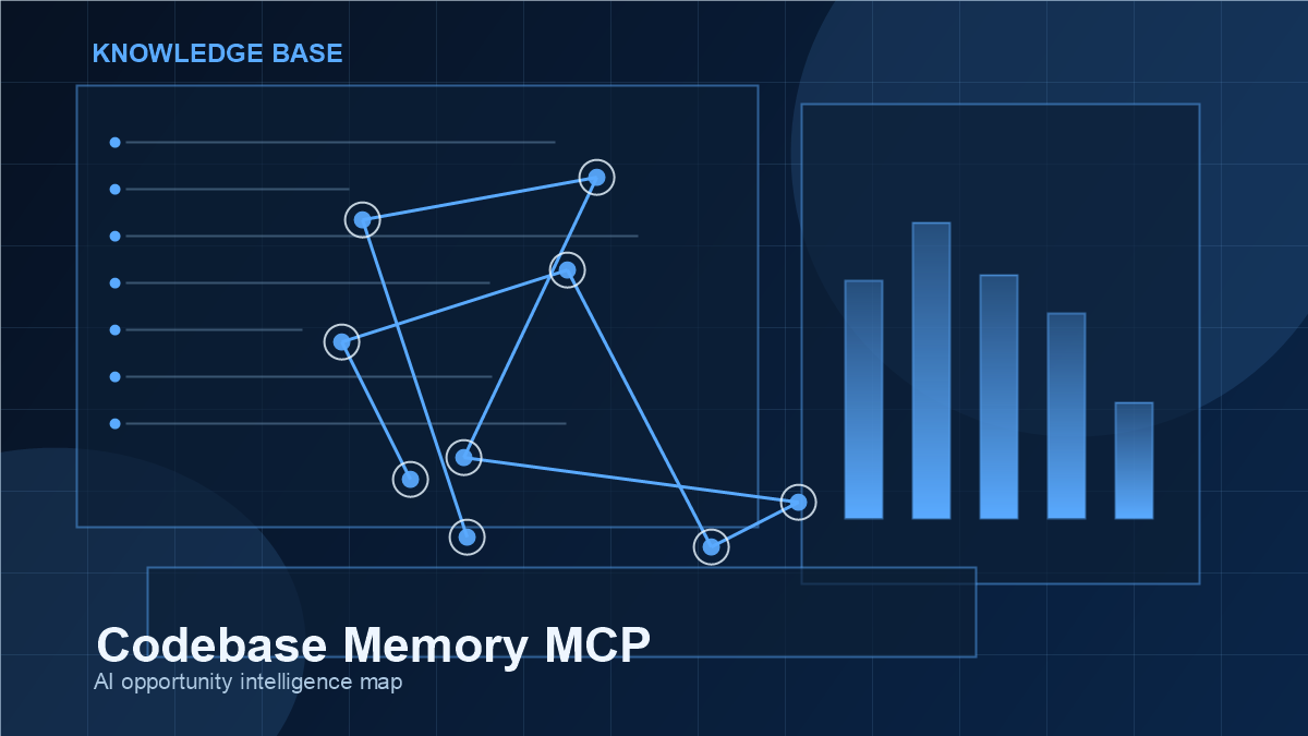 Dashboard kho tri thức cho Codebase Memory MCP, thể hiện tín hiệu repo, use case, rủi ro và hướng thương mại hóa.
