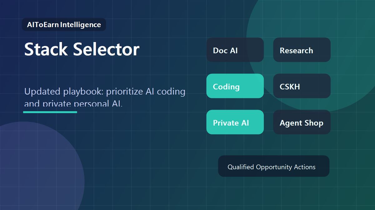 Six AI commercialization stacks arranged around a central decision hub for founders and builders.