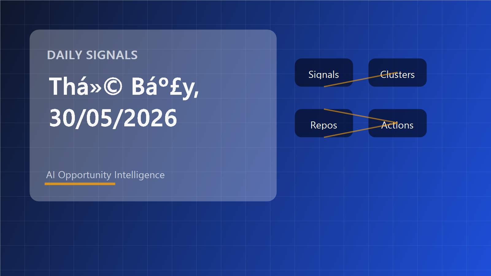 Thứ Bảy, 30/05/2026 daily opportunity signal cover showing trend clusters, repo signals, and qualified next actions.