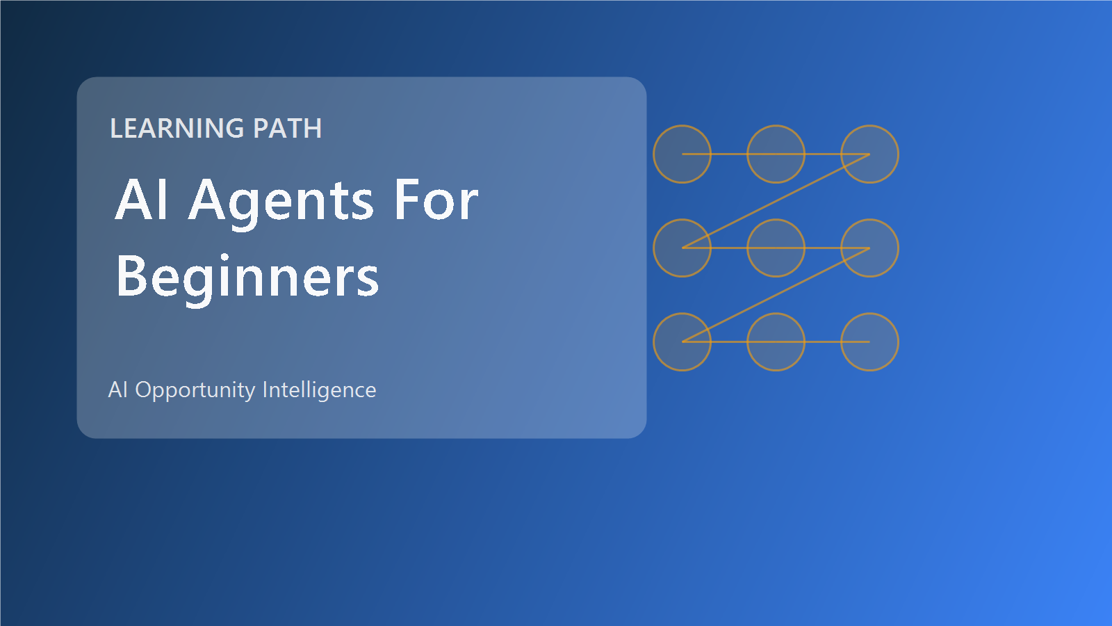 Learning path cover for foundational AI agent concepts and builder workflows.