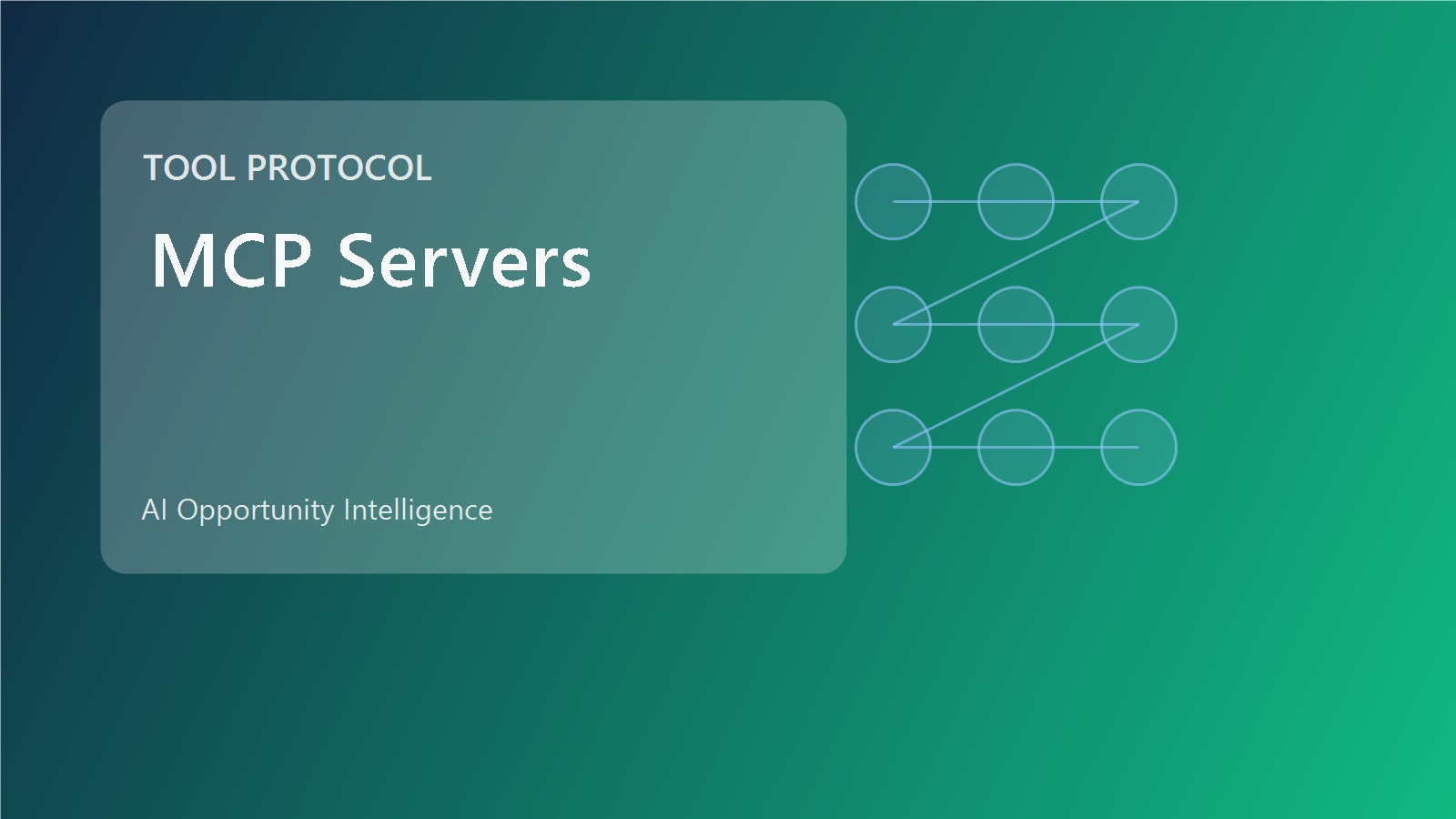MCP server network connecting agents to external tools and data sources.