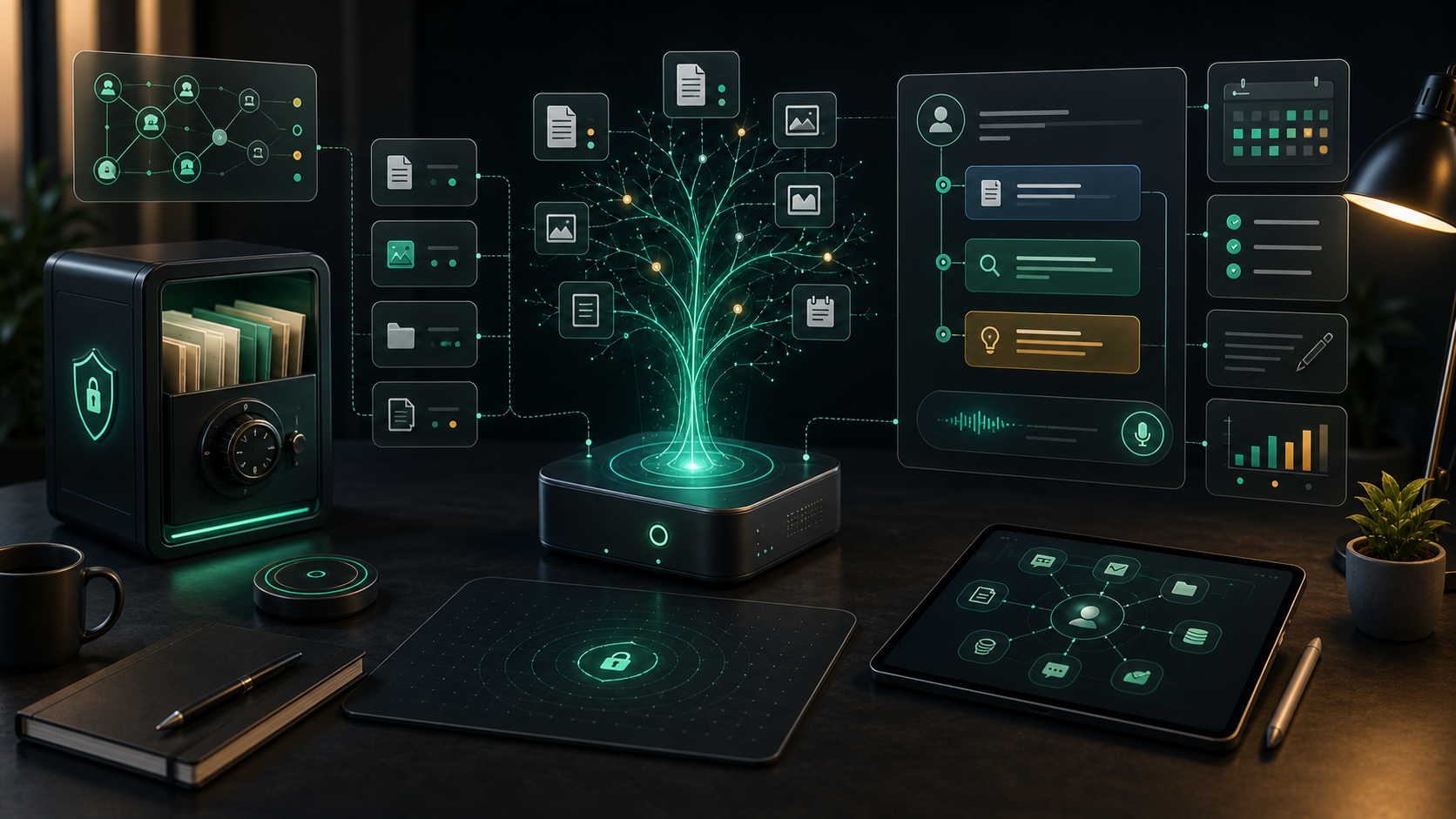 OpenHuman knowledge page showing a private personal AI workspace with local memory and personal document vaults.